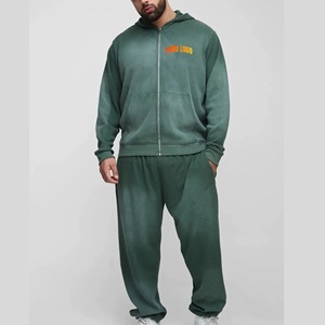 Survêtement personnalisé de haute qualité en gros, à capuche, antibactérien, hiver, 100% coton, poignets élastiques, livraison aérienne - Product Image 2