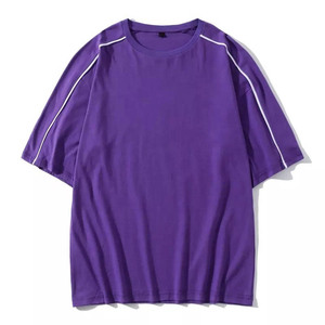 Camiseta Lisa bordada de gran tamaño con estampado de Jersey de algodón 100% para hombre, camiseta teñida de talla grande transpirable personalizable para hombre - Product Image 2