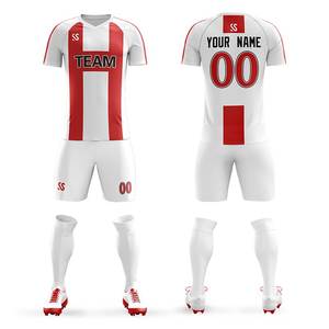 Vente en gros OEM uniforme de football vierge sur mesure, maillots de football France, ensemble de vêtements de football imprimés par transfert à chaud pour adultes - Product Image 1