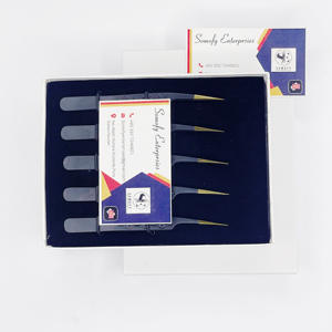 Pinces à épiler professionnelles Somofy Enterprises en acier inoxydable de haute qualité pour extensions de cils, pointe fine, antistatiques, durables - Product Image 4