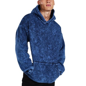 Vente en gros de pulls personnalisés délavés à l'acide pour hommes avec logo brodé, vêtements d'hiver à capuche délavés à l'acide - Product Image 1