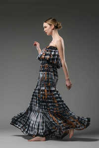 New Hot Sale Unique Design Ladies Long Ponchos Dress Off Shoulder Dress With Best Layered Ruffle Slit Plus Size Maxi Dress - Product Image 6