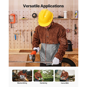 Chaqueta de Cuero Resistente de Talla M para Hombre y Mujer con Mangas de Capa Resistentes al Fuego, Mangas de Capa de Soldadura, Piel de Cocodrilo - Product Image 6