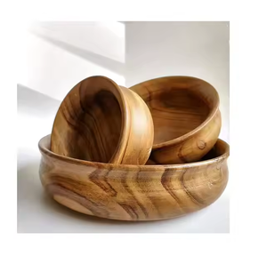 Bol d'ustensiles de cuisine en bois de meilleure qualité Produits à forte demande Bols de cuisine en bois d'acacia par l'artisanat en croissant - Product Image 2