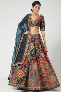 Mhandi ที่ดูทันสมัยที่สุดชุดผ้าไหมหลากสีมีหลายสีงานเย็บปักถักร้อยหนัก dupatta อินเดีย - Product Image 2