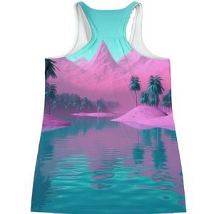 Camiseta sin mangas para mujer, chaleco de viaje para gimnasio, camiseta sin mangas para correr, camiseta sin mangas con logotipo personalizado, camiseta sin mangas con sublimación - Product Image 4