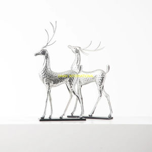 Handmade Silver Deer <b>Statues</b> Metal Reindeer Sculptures Christmas Decoration Home Decor Holiday Centerpiece Wholesale - Product Image 1