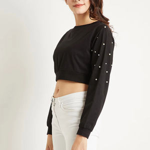 เสื้อครอปท็อปผู้หญิง ผ้าฝ้ายโพลีเอสเตอร์คุณภาพสูง เป็นมิตรต่อสิ่งแวดล้อม แห้งเร็ว ระบายอากาศดี จาก OVERSEAS SPORTS - Product Image 4