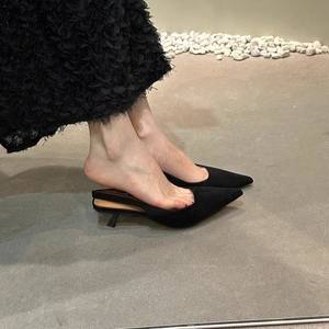 Sandalias de tacón de moda de verano para mujer, zapatos de tacón alto informales, cómodos y versátiles, de cuero genuino - Product Image 1