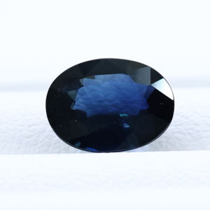 Saphir bleu naturel de qualité supérieure, pierre précieuse de 3,02 carats, taille ovale, couleur bleu profond, pierre de naissance de septembre pour la fabrication de bijoux - Product Image 1