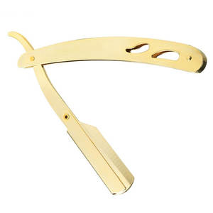 Cuchillas de afeitar rectas reemplazables con mango de metal, maquinilla de afeitar de garganta, corte de pelo liso de peluquero personalizado - Product Image 3