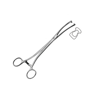 Tenáculo Museux, Pinzas Curvas con 2x2 Dientes # Instrumentos Ginecológicos Uterinos de Acero Inoxidable de 2-8 mm, 24 cm/9 1/2, Certificación CE - Product Image 2