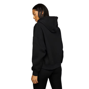 Top de yoga con capucha de algodón para mujer, sudadera recortada de invierno con dobladillo con cordón y hombro caído, chaqueta deportiva de entrenamiento activo - Product Image 3