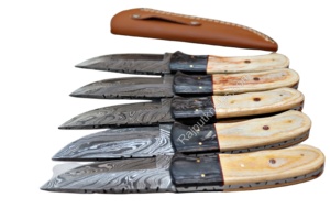 Cuchillo de caza de acero damasco de hoja fija para exteriores para minoristas - Product Image 4