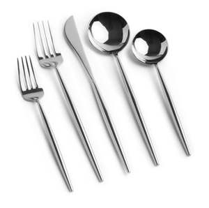 Juego de cubiertos de acero inoxidable de alta calidad más vendidos, cubiertos minimalistas, eventos de boda, incluye cuchillo, tenedores, cucharas, venta al por mayor - Product Image 6