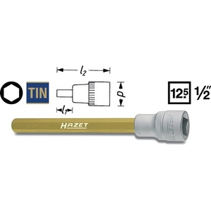 Inserto para Llave de Tubo 986 1/2" con Llave Hexagonal Interna de 6 mm de Diámetro y 60 mm de Longitud de HAZET - Product Image 1