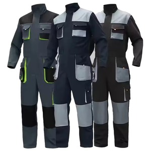 Combinaisons de travail en coton pour hommes, tenues d'atelier de construction à poches multiples, combinaison antistatique pour printemps et automne - Product Image 1