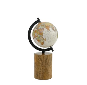 Globe terrestre rotatif vintage en métal avec support argenté, carte colorée, design moderne pour l'éducation géographique, la maison, l'école, le bureau - Product Image 3
