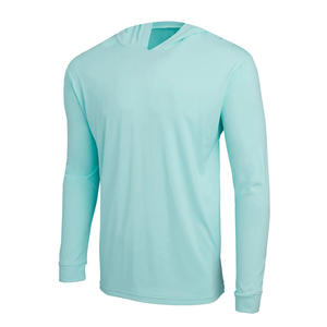 100% poliéster Spandex manga larga rendimiento ropa deportiva ropa de pesca camisas con capucha UPF protección solar pesca con capucha - Product Image 2