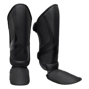 Estera de cuero negro del mejor proveedor, buena calidad, logotipo personalizado, impresión, entrenamiento de lucha, espinilleras de Elegant Sports - Product Image 1