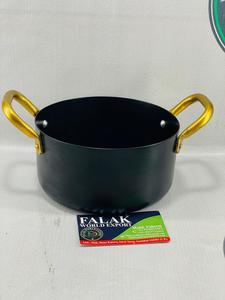 Marmite élégante en métal noir avec poignées dorées Cuisine de luxe, salle à manger, soupe et marmite de Falak World Export - Product Image 5