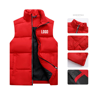 Gilet d'hiver pour homme en polyester décontracté de haute qualité, chaud, vêtements d'extérieur, logo personnalisé en estampage à chaud, veste pour homme - Product Image 2