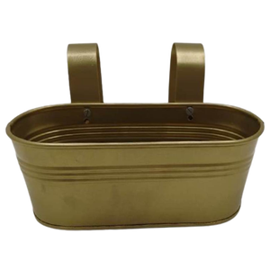 ราวเหล็กทรงรีสำหรับปลูกต้นไม้ในร่มและกลางแจ้งพร้อมด้ามจับ2อันสีทองเข้มอุปกรณ์ทำสวนและของตกแต่งบ้าน - Product Image 1