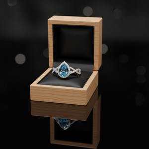 แหวนเงินแท้ทรงลูกแพร์ประดับพลอยบลูโทปาซธรรมชาติสำหรับผู้ชาย สไตล์วินเทจ  ตัวเรือนแบบ Prong Setting  รับรองโดยผู้เชี่ยวชาญ  เหมาะสำหรับเป็นของขวัญวันครบรอบ - Product Image 5