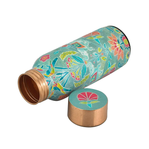 Printed Copper Water <b>Bottle</b> <b>Travelling</b> Purpose/Yoga Ayurveda Health Printed Manufacturers Healthy and Energy Drinks - Product Image 1