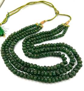 Zambian Beryl Emerald Pumpkin Rondelle Stone Beads for Wholesale 100% Emerald Beads - Product Image 1