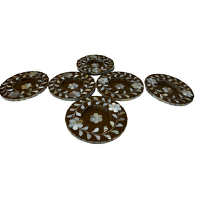 Assiette à thé artisanale en nacre avec dessous de verre Vaisselle artisanale de luxe pour café, thé et maison élégante ou utilisation de cadeaux - Product Image 4