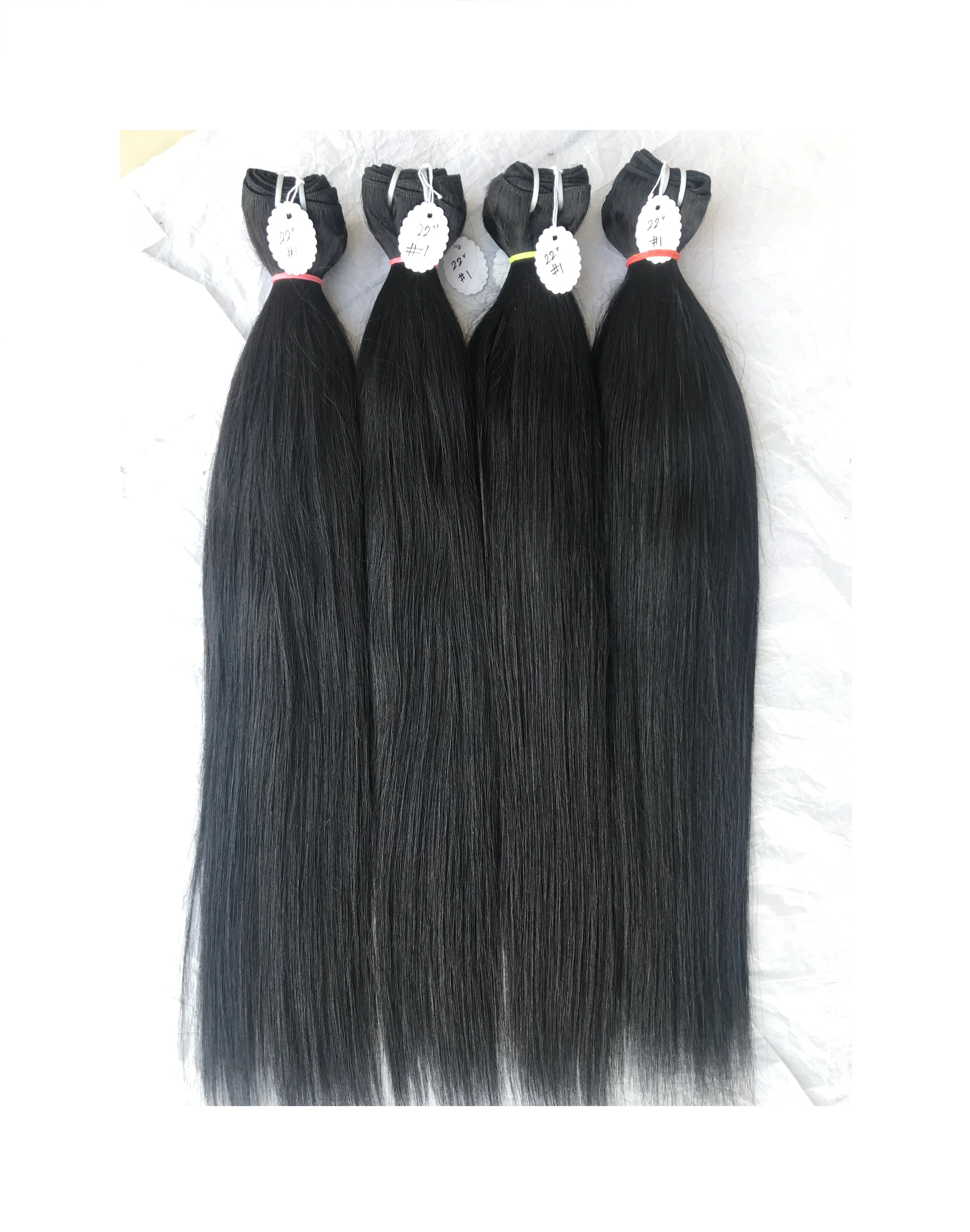 للبيع عبر سلسلة التجزئة من المصنع منتجات أصلية باللون الأسود الطبيعي #1 أنعم مقاس 22 بوصة مستقيمة للنساء من موردي الشعر البشري البرازيلي