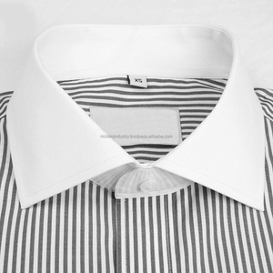 Customize Popular Design Striped Autumn Men's Cotton Blend Long Sleeve <b>Turn</b>-down Collar <b>Button</b> Square Cuff Eco-Friendly - Product Image 2