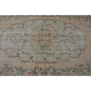 Turkish <b>Wool</b> Rug 4.9x8.5 ft <b>Brown</b> Patchwork Eco-Friendly with Latex Backing - Product Image 5