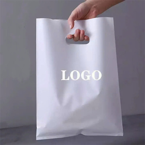 Sac à provisions découpé à l'emporte-pièce de haute qualité poly sac en plastique recyclé avec impression de logo personnalisé, sac de vêtement, sac cadeau - Product Image 5