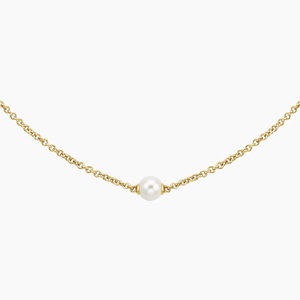 14K oro amarillo elegante joyería fina mujer atemporal minimalista cultivado sola perla fiesta colgante collar para regalo - Product Image 2