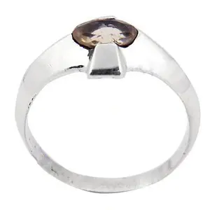 Bague pour homme en argent 925 faite à la main avec quartz fumé, style bohème, motif géométrique, pierre de topaze naturelle, cadeau pour lui - Product Image 2