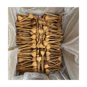 ALTA CALIDAD: Cuchara de madera de origen para revolver conservas y servir postres, la construcción sin daños es ideal para dietas sensibles - Product Image 6