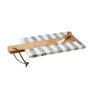 Nouvelle arrivée de planche à découper en bois avec doublure en marbre fait à la main véritable utilisation de restaurant d'hôtel qualité supérieure la plus vendue - Product Image 1