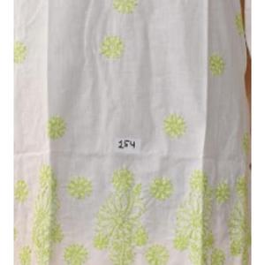 Kurti algodón mujeres bordado mangas largas corto Kurti Kashmiri Top blanco y verde bordado - Product Image 4