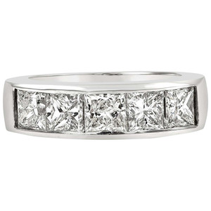 Anillo de Boda de Oro de 14K, Elegante, Estilo U, con 7 Diamantes Cultivados en Laboratorio, Corte Brillante, Fabricante de Joyería al por Mayor y al Detal - Product Image 1