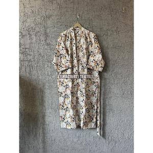100% Peignoir en coton biologique pour femmes doux japonais Kimono Style vêtements de nuit traditionnel nouveau imprimé fleuri pour la vie quotidienne - Product Image 6
