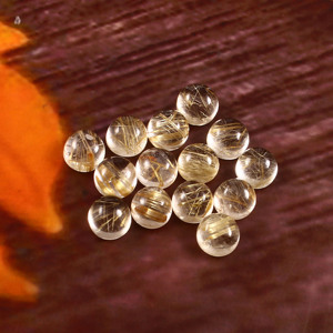 8X8MM AAA อัญมณีควอตซ์เจียระไนแบบกึ่งเพชรสังเคราะห์สังเคราะห์สีทอง rutile ขายส่ง AAA ++ 6.5 - Product Image 3