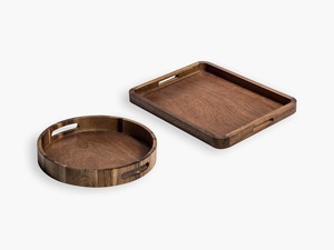 Plateau de service carré en bois massif, plateau décoratif carré, grand plateau de service en bois d'acacia de haute qualité, vente en gros - Product Image 3