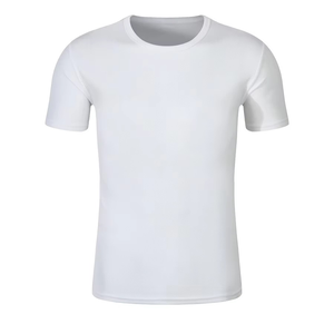 Camisetas de manga corta con cuello de patrón liso para hombre, camisetas transpirables de secado rápido para entrenamiento al aire libre, senderismo, correr, ocio de verano - Product Image 3