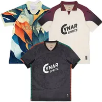 Camisetas de Fútbol Sublimadas Personalizadas, Transpirables, Cuello en V, Poliéster/Spandex, Camiseta para Hombre con Nombres y Logotipo Frontal Personalizados