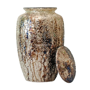 Urne funéraire aux galets d'or Urne funéraire commémorative étincelante fabriquée à la main Cendres humaines adultes Exportateur Fournisseur en vrac Fabricant - Product Image 6