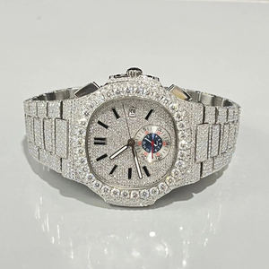 Hip Hop Pass diamant testeur Vvs Moissanite cadran rond conception mouvement automatique montres bijoux en gros - Product Image 1