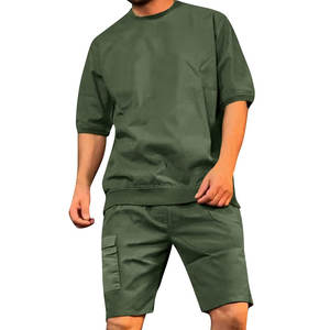 กางเกงขาสั้นผู้ชายชุดฤดูร้อนสวมใส่ชุดวิ่งจ๊อกกิ้งผู้ชายแขนสั้นกับกางเกงขาสั้นผ้าฝ้ายผู้ชายชุดฤดูร้อน - Product Image 4