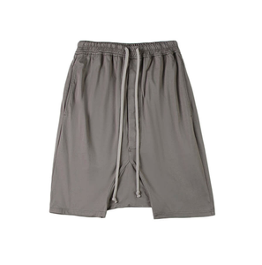 Breathable New <b>Men's</b> Solid Color Vintage 100% Polyester High Street Style Knee Length Drop Crotch <b>Sweat</b> <b>Shorts</b> Pockets Heavy - Product Image 3